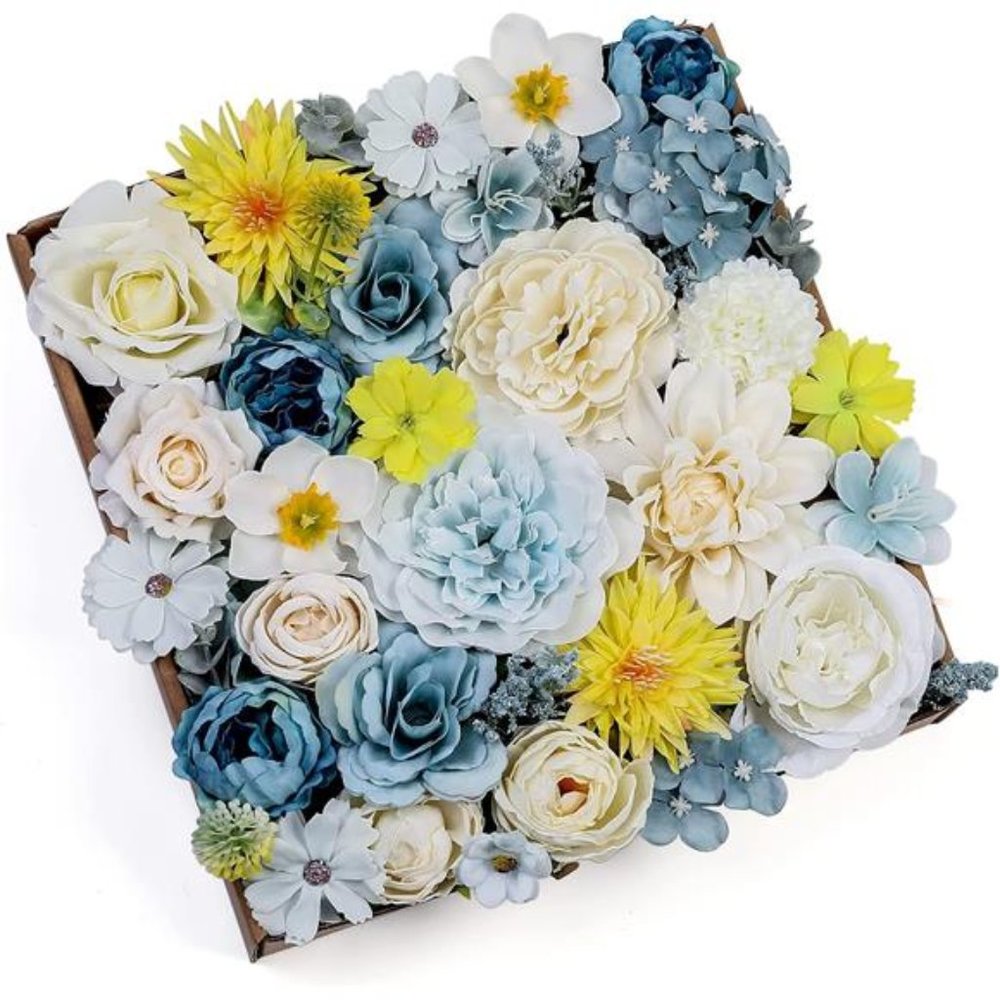 35pcs Flora Artificial Flowers Combo Peony Silk Roses Mix Fake Flowers DIY